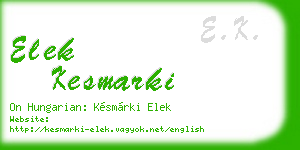 elek kesmarki business card
